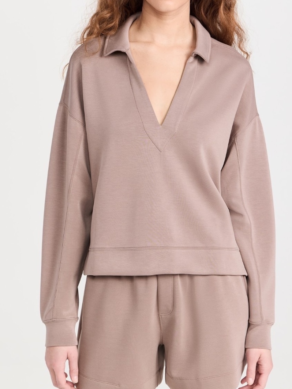 Splendid X Cella Jane Scuba Polo Sweatshirt Top M